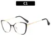 Nuevas Gafas de Ojo de Gato de Moda Transfronterizas Estilo Europeo y Americano Personalidad de Moda Artefacto sin Maquillaje Adelgazantes de Rostro Gafas sin Graduación Anti-Luz Azul