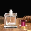 Frasco de perfume quadrado de alta qualidade vidro transparente espesso subfrasco cosmético frasco de vidro com spray de pressão frasco vazio