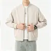 Jaqueta Masculina Estilo Americano Marca Premium Outono/Inverno 2026 Caimento Solto Gola Alta Casaco Oversized Marca Tendência Jaqueta de Baseball