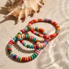 Pulsera Personalizada con Separadores de Dopamina Cruzados Estilo Étnico Retro Pulsera de Cuentas Planas Coloridas Pulsera de Estilo Vacacional Accesorios para Pulseras Venta al por Mayor