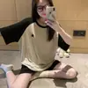 HongdashaNovo Pijama Feminino de Algodão para o Verão, Conjunto Popular de Homewear com Desenho Animado Fofo e Doce de Manga Curta