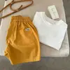 Pantalones Cortos Delgados Estilo Nuevo para Niños y Niñas, Pantalones de Verano de Color Sólido de Longitud Media para Niños Pequeños, Pantalones de Cinco Puntos Transpirables a Rayas Modernos para Bebés, Adecuados para Usar al Aire Libre