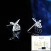 Pendientes de Plata de Ley S925 con Forma de Lazo Moissanita Color D Lujo Accesible Simples Versátiles Estilo Coreano Pendientes Elegantes de Gama Alta para Mujer