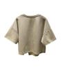 Comercio Exterior Color Sólido Abertura Lateral Camiseta de Manga Corta para Mujer Verano Combinación Total Holgada Corta Pequeña Top Manga Media Trendy