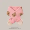 Oferta Especial Invierno Nuevo Estilo Bola de Lana Tejida Oso de Dibujos Animados Flor de Fresa Bufanda Cálida para Niños Niñas y Niños