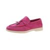 Sapatos casuais plus size transfronteiriços femininos 25 primavera e verão, novos sapatos de camurça com cabeça redonda e fundo grosso Lefu