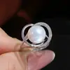 Acessórios DIY Prata Esterlina S925 Nova Moda Anel de Pérola Base para Cravação Acessórios Anel de Dedo Feito à Mão Base para Anel Aberta 11-12