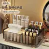 Caja de almacenamiento cosmético para lavabo, cesta de almacenamiento transparente con diseño de glaciar, organizador y estante de almacenamiento para artículos de tocador y productos para el cuidado de la piel