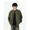 Jaqueta de trabalho estilo japonês para homens, jaqueta de beisebol casual solta da moda, peça externa de moda outono, jaqueta aviador
