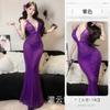 Sansheng Yin Sexy Lingerie Pure Desire Vestido Longo Decote Tentação Perspectiva Alça de Malha Camisola Livre 2127