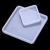 Molde de silicona para tablero de prensado de arcilla cuadrada, tamaño de gota de pegamento de espejo, base de soporte, accesorios de material de bricolaje