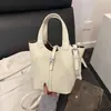 Bolso de cubo nuevo y sencillo, moda de primavera, bolso de hombro y bandolera minimalista texturizado, bolso de mano para mujer para el trabajo, bolso de exportación