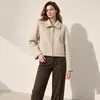 Abrigo de Cachemira Estilo Coreano Otoño/Invierno 2026 para Figuras Petites, Elegante Chaqueta de Solapa para Commuter con Mezcla de Lana de Oveja