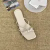 Primer Encuentro con sandalias de tacón bajo, punta cuadrada simple, tiras finas y destalonadas estilo coreano, elegantes y versátiles para ir al trabajo