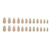 Gradiente de Damasco Leitoso Linhas de Bolinhas Simples Unhas Postiças da Moda Versáteis Adesivos para Unhas Removíveis Unhas Usáveis 24 Peças