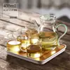 Tetera para uso doméstico con filtro, tetera Song estilo antiguo, juego de té, cafetera de té, transparente con tapa, asa colorida, tetera pequeña de mano