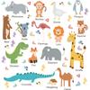 LD96230 Combinación de animales de dibujos animados Inglés Sala de estar Embellecimiento de pared Dormitorio Fondo Decoración de pared Pegatina de pared Autoadhesiva