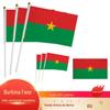 Em estoque para exportação 14 x 21 20 x 28cm Bandeira de aceno manual do Burkina Faso Não. Bandeira de poliéster com mastro, 78 bandeiras nacionais