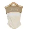 Top tubular sexy de malla con estampado de letras y retazos para mujer, estilo de verano con copas en el pecho y tirantes invisibles, top reductor para chica hot