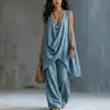 Nuevo Conjunto de Playa de Moda sin Mangas de Color Sólido para Mujer de Comercio Exterior Transfronterizo Europeo y Americano Amazon Wish Primavera/Verano 2026