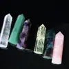 Venta al por mayor Columna de Amatista Blanca Natural Piedra Cruda Pulida Hexagonal de un Solo Punto Columna Hexagonal Varita Mágica Piedra de Energía Adornos de Cristal