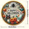 Decoración de Pared Amazon Transfronteriza Popular Halloween Cartel de Puerta de Madera Colgante Escena de Fiesta Layout Cartel de Puerta de Bienvenida