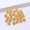Pulsera con cuentas espaciadoras recubiertas de oro de 14 quilates que preservan el color, con cuentas retorcidas recortadas, pulsera DIY, collar, cuerda trenzada, accesorios con cuentas, espaciador.