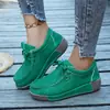 Nuevos Zapatos de Calle Talla Grande 2026 Otoño Nuevos Zapatos de Mujer de Boca Profunda Suela Plana Redondos Europeos y Americanos con Cordones Zapatos Casuales Perezosos