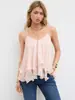 Top Camisola Dulce Listo para la Playa para Usar como Prenda Exterior, Sexy Top sin Mangas con Espalda Descubierta y Volantes Perezosos