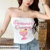 Top tomara-que-caia sexy com acabamento em renda para mulheres, adequado tanto para usar por baixo quanto por cima, top de verão estilo dopamina com costas bonitas