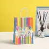 Bolsa de Presente Criativa Colorida Desenho Animado para Aniversário Saco de Presente de Ano Novo Papel Kraft Bolsa de Presente de Aniversário Ano Novo
