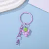 Lindo colgante de llavero de fruta artificial Juguete de cereza con cuentas DIY con cadena de mosquetón Decoración de bolsa de regalo