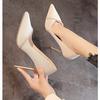 Zapatos de tacón alto para mujer, de tacón de aguja, para primavera y otoño, de dama de honor, de vestir, de boda, de tacón grande, 2023
