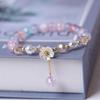 Pulsera de cuentas con colgante de flores, estilo universitario, de moda japonesa y coreana, con flores frescas y pequeñas, estilo universitario.