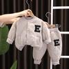 Traje de dos piezas de otoño e invierno para niño, estilo extranjero coreano, ropa de bebé de invierno acolchada de algodón ligero, ropa de bebé, una generación de cabello