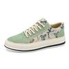 Tenis de cordones de corte bajo para hombre de talla grande transfronterizos, zapatos de tela casuales de moda retro de verano para estudiante, zapatos de pescador de paja