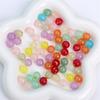 Cuentas redondas de gelatina de vidrio de 10 mm espolvoreadas con oro, cuentas sueltas hechas a mano para pulsera, collar, accesorios, material para joyería con cuentas, transfronterizo