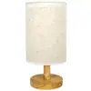 Luminária de mesa USB decorativa em madeira maciça, luz de cabeceira de alta qualidade para ambiente, luminária de mesa LED de tecido para estudo com luz suave noturna