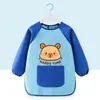 Bata de Pintura Infantil, Delantal de Pintura Artística, Babero para Comer de Bebé, Guardería Cinta Mágica Impermeable Ropa para Usar al Revés