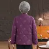 Chaqueta acolchada de algodón para mujeres de mediana edad y mayores, con forro adicional de polar para mayor calidez, adecuada para usar en interiores, diseñada para abuelas de 60-70 años