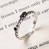 S925 Sterling Silver Diamond-encrusted Chain Ring Coreano Feminino Dongdaemun Retro Distressed ins Trendy Hollow Open Ring