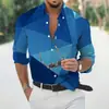 Camisa europea de manga larga para hombre para primavera y otoño, corte holgado, camisa casual con estampado digital 3D para hombre, disponible para venta al por mayor a partir de una pieza