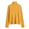 Suéter de punto de lana y alpaca con cuello alto Hengjia JkCable para mujer, Camisa base de manga larga cálida de invierno