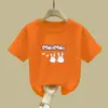 2006# camiseta infantil de algodão de manga curta 2025 verão top infantil pequeno e médio meninos e meninas manga curta blusa básica para bebê