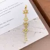 Colgante Chapado en Cobre Oro Real Borla Diseño Sencillo Circonita Micro-pavimentada Accesorios de Joyería Luna Estrellas Accesorios que no se decoloran