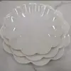Prato de melamina branca criativo em formato de flor para hotel, panela quente, prato de banquete, prato frio, prato de lanche, prato plano de plástico