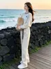 Outono e Inverno Novo Estilo High-End Redutor de Idade Fashionável Casual Esportivo Com Pelúcia Por Dentro Conjunto Completo de Moletom com Capuz e Calça de Pernas Largas para Mulheres