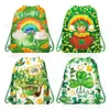 Wf084 St. Bolsa de Tecido Não Tecido para Festa de São Patrício Bolsa Promocional para Presente Trevo de Quatro Folhas Bolsinho Organizador Decorativo