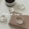 Anillo Hueco de Plata de Ley S925 Entrelazado de Diseño de Nicho de Alta Gama Dongdaemun Coreano, Exquisito y Sencillo, Estilo Ins para Mujeres