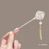 Accesorios para el cabello con flores antiguas para mujer, horquilla para el cabello con flor de cerezo de primavera y verano, horquilla con borlas para caminar Hanfu de alta calidad, horquilla para el cabello, horquilla para cheongsam